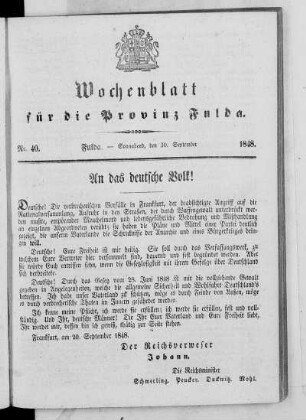 Nr. 40, Ausgabe vom 30. September 1848