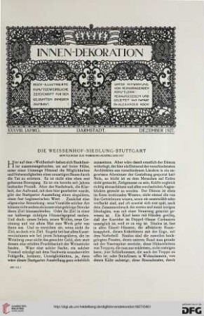 38: Die Weissenhof-Siedlung, Stuttgart : Erwägungen zur Werkbund-Ausstellung 1927