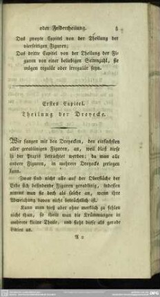 Erstes Capitel. Theilung der Dreyecke