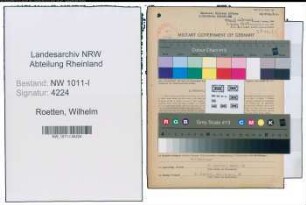 Entnazifizierung Wilhelm Roetten , geb. 07.02.1901 (Baeckermeister)