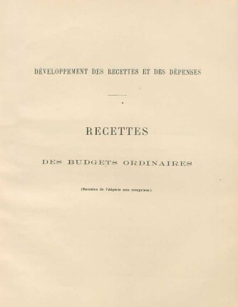 Développement des recettes et des dépenses