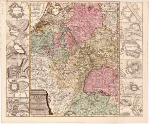 Superioris et Inferioris Rheni, Mosae & Mosellae... Tabula, Hisce accedunt maximae partes Germaniae Inferioris & Westphalici circuli : Per Abrahamum Allard