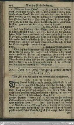 XX. Von der Rechtfertigung eines armen Sünders vor GOtt