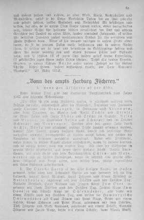 "Vonn des ampts Harburg Fischerey."