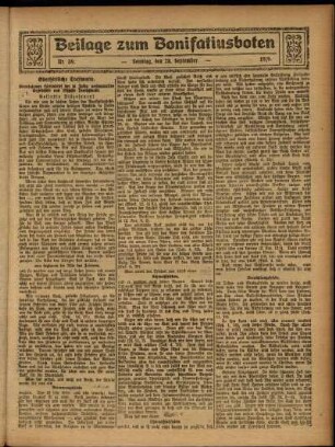 Zweite Ausgabe vom Sonntag, den 28. September 1919.