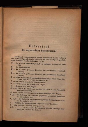 Uebersicht der angewendeten Bezeichnungen.