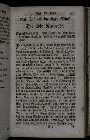 Das fünf und dreyßigste Stück. Die üble Nachrede. - Das sechs und dreyßigste Stück. Die schlechte Nahrung.