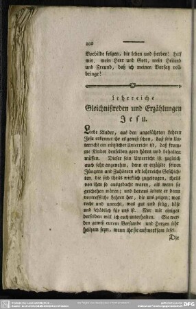 Lehrreiche Gleichnißreden und Erzählungen Jesu