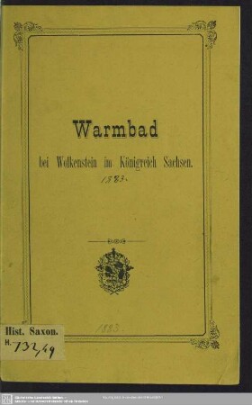 Warmbad bei Wolkenstein im Königreich Sachsen