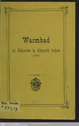 Warmbad bei Wolkenstein im Königreich Sachsen