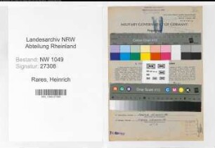 Entnazifizierung Heinrich Rares , geb. 10.08.1903 (Lokfuehrer)