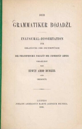 Der Grammatiker Bojadži