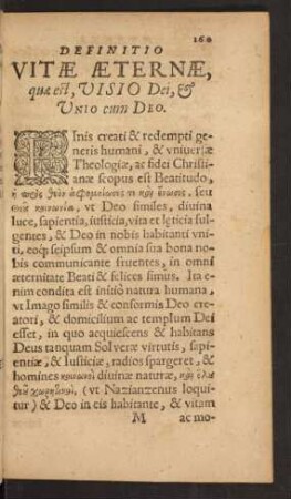 Definitio Vitae Aeternae, quae est, Visio Dei, Et Unio cum Deo.