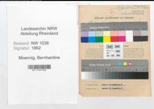 Entnazifizierung Bernhardine Moennig , geb. 24.03.1911 (Lebensmittelhaendlerin)