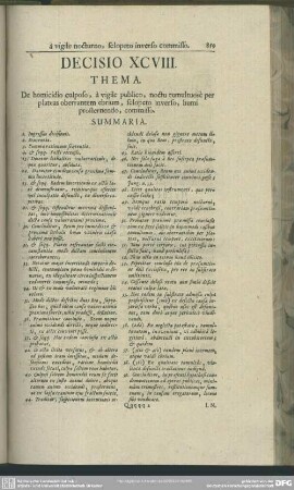 Decisio XCVIII. De homicidio culposo, a vigile publico, noctu tumultuose per plateas oberrantem ebrium, sclopeto inverso, humi prosternendo, commisso