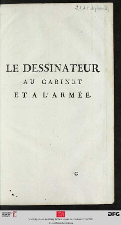 Le dessinateur au Cabinet et a l'armée