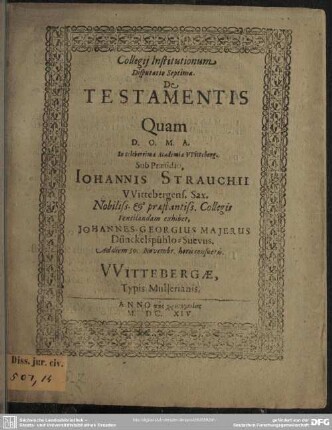Disputatio VII de testamentis