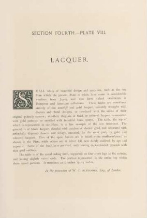 Plate VIII. Lacquer