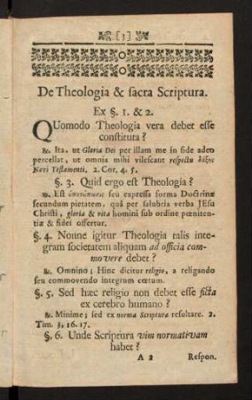 3-4, De Theologia & sacra Scriptura