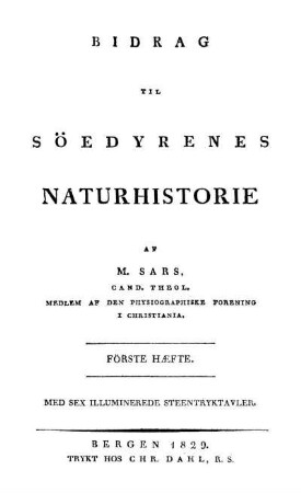 Bidrag til Söedyrenes naturhistorie : med sex illuminerede steentryktavler