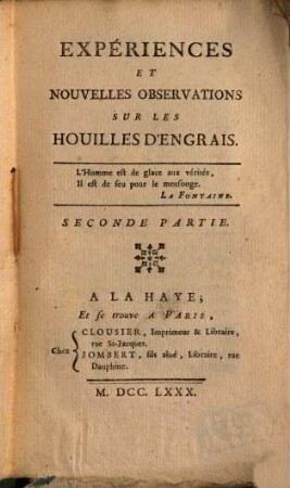 Expériences Et Nouvelles Observations Sur Les Houilles D'Engrais. 2