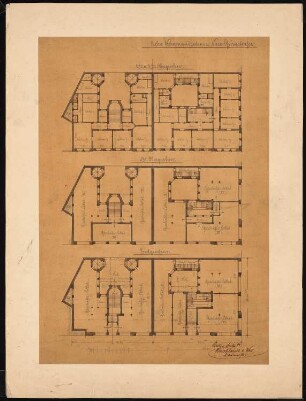 Geschäftshaus Kommandantestraße/Neue Grünstraße, Berlin-Mitte: Grundriss EG, 1. OG, 2. u. 3. OG