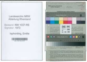 Entnazifizierung Emilie Isphording , geb. 26.04.1892 (Fuersorgerin)