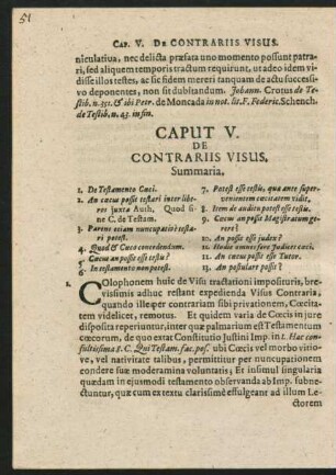 Caput V. De Contrariis Visus.