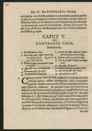Caput V. De Contrariis Visus.