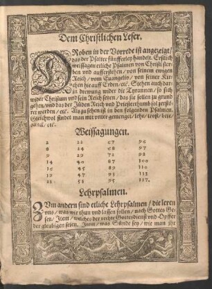 Dem Christlichen Leser.
