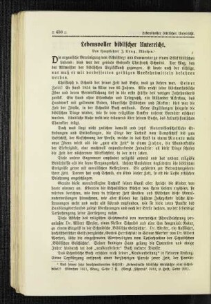 Lebensvoller biblischer Unterricht