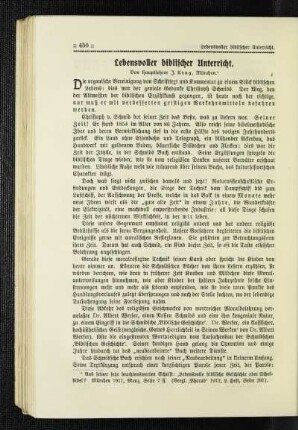 Lebensvoller biblischer Unterricht