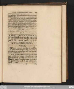 Tit. V. Si ventris nomine muliere in possessione missa eadem possessio dolo malo ad alium translata esse dicatur.