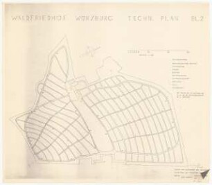 Waldfriedhof, Würzburg: Technischer Plan 1:1000