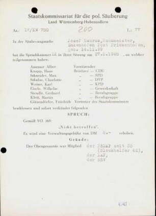 Maurus, Josef