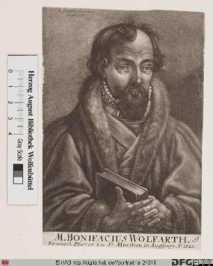 Bildnis Bonifaz Wolfarth (Wolffhardt, lat. Lycosthenes)