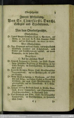 Zweyte Abtheilung. Von Sr. Churfürstlichen Durchl. Collegiis und Expeditionen