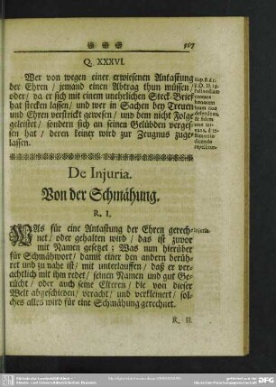 De Iniuria. Von der Schmähung