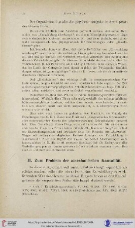 II. Zum Problem der amechanischen Kausalität