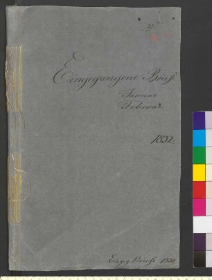 Alter Umschlag "Eingegangene Briefe Januar Februar 1832."