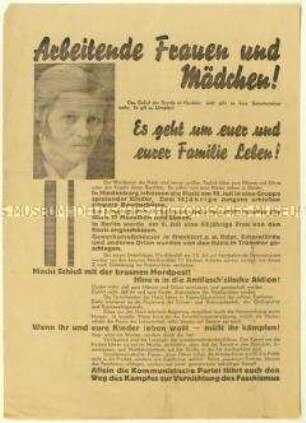 Flugblatt der KPD gegen die NSDAP und Aufruf zur Reichstagswahl am 31. Juli 1932