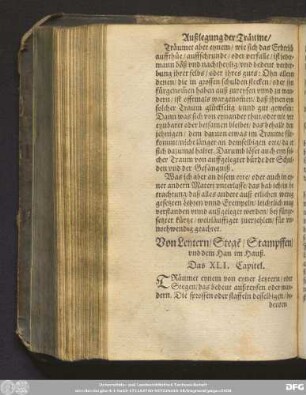 Von Leytern/ Stege[n]/ Stampffen/ und dem Han in Hauß. Das XLI. Capitel.