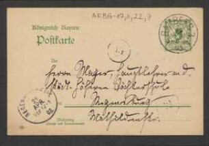 Brief von Kurt E. Harz an Regensburgische Botanische Gesellschaft