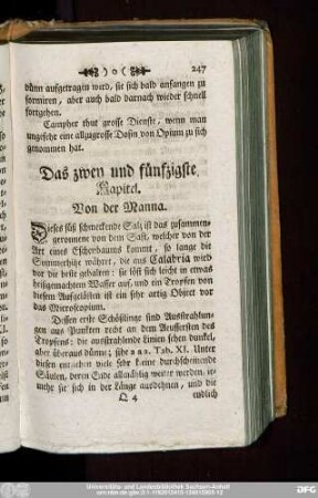 Das zwey und fünfzigste Kapitel. Von der Manna.