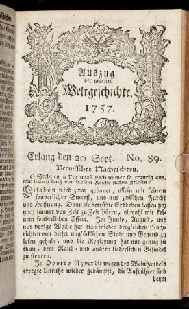 No. 89. Erlang den 20 Sept. 1757.