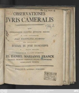 Observationes Juris Cameralis