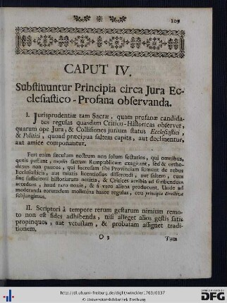 Caput IV. Substituuntur Principia circa Jura Ecclesiastico-Profana observanda.
