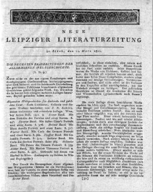 [Einführung in die Rubrik:] Die neuesten Bearbeitungen der Allgemeinen Weltgeschichte.