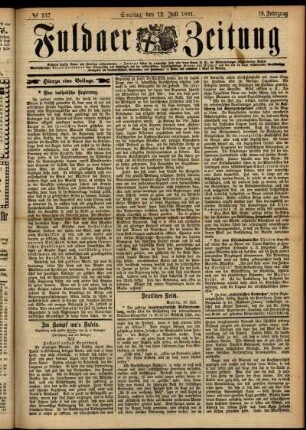 Erste Ausgabe vom Sonntag, den 12. Juli 1891.