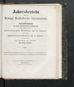 Beitrag zur Theorie der Abel'schen Integrale